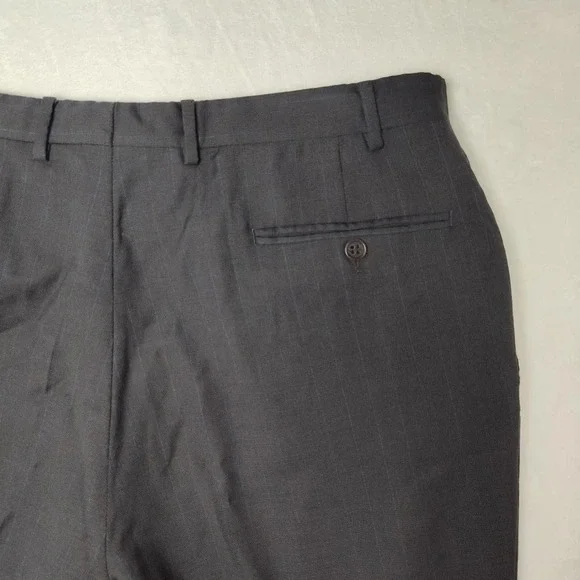 Canali Pants Mens 58 38x28 Gray Pinstripe Wool Pleated Dress Trousers Made Italy